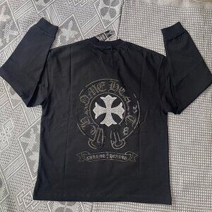 Chrome Hearts Black Long-Sleeved Cross Print Chrome Hearts